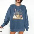 Book Flowers And Butterfly Beautiful Reading Reader Graphic Comfort Colors Sweatshirt Blue Jean Book Flowers And Butterfly Beautiful Reading Reader Graphic Comfort Colors Sweatshirt Blue Jean