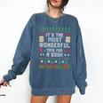 Book Lover Christmas Reader Ugly Sweater Tee Xmas New Year Comfort Colors Sweatshirt Blue Jean