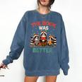 Book Lover Racoon Reading Bookish The Book Was Better Comfort Colors Sweatshirt Blue Jean