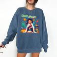 Book Lover Woman Woman Book Hangover Comfort Colors Sweatshirt Blue Jean