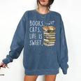 Book Lovers Books Cats Life Is Sweet Cat Lovers Comfort Colors Sweatshirt Blue Jean Book Lovers Books Cats Life Is Sweet Cat Lovers Comfort Colors Sweatshirt Blue Jean