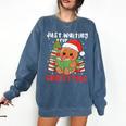 Book Reading Just Waiting For Christmas Gingerbread Comfort Colors Sweatshirt Blue Jean Book Reading Just Waiting For Christmas Gingerbread Comfort Colors Sweatshirt Blue Jean