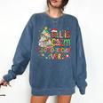 Book Tree All Is Calm Said No Teacher Ever Christmas Comfort Colors Sweatshirt Blue Jean