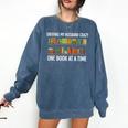 Bookcase Driving My Husband Crazy One Book At A Time Comfort Colors Sweatshirt Blue Jean