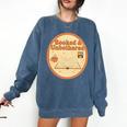 Booked & Unbothered Book Lover Tee Comfort Colors Sweatshirt Blue Jean