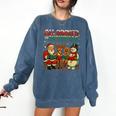 All Booked For Christmas Book Lover Comfort Colors Sweatshirt Blue Jean