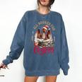 All Booked For Christmas Dragon Comfort Colors Sweatshirt Blue Jean