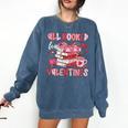 All Booked For Valentines Book Coffee Teacher Women Comfort Colors Sweatshirt Blue Jean