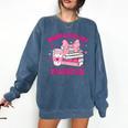 All Booked For Valentines Book Reading Coquette Bow Comfort Colors Sweatshirt Blue Jean