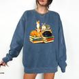 Bookish Cat Lover Cute Reading Squad Books & Kittens Love Comfort Colors Sweatshirt Blue Jean Bookish Cat Lover Cute Reading Squad Books & Kittens Love Comfort Colors Sweatshirt Blue Jean