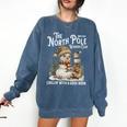 Bookish Christmas North Pole Book Club Snowman Book Worm Comfort Colors Sweatshirt Blue Jean
