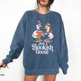 Bookish Goose Cute Geese With Hats Reading Books Comfort Colors Sweatshirt Blue Jean Bookish Goose Cute Geese With Hats Reading Books Comfort Colors Sweatshirt Blue Jean