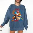 Books Coffee & Yarn Lover My Favorite Things Comfort Colors Sweatshirt Blue Jean