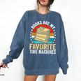 Books Are My Favorite Time Machines Comfort Colors Sweatshirt Blue Jean
