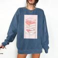 Books Flowers Art Flower Stack Pastel Feminine Comfort Colors Sweatshirt Blue Jean