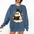 Books Ghost Reading Book Halloween Library Cat Fall Comfort Colors Sweatshirt Blue Jean Books Ghost Reading Book Halloween Library Cat Fall Comfort Colors Sweatshirt Blue Jean