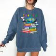 Books It's Okay To Be Kind Yellow Mental Health Day Kids Comfort Colors Sweatshirt Blue Jean