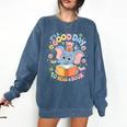 Books Lovers Kids Women Men It's A Good Day To Read A Book Comfort Colors Sweatshirt Blue Jean