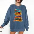 Books Painting Colorful Art Abstract Graphic Books Comfort Colors Sweatshirt Blue Jean