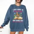 Books And My Savannah Cat Owner Savannah Cat Lover Comfort Colors Sweatshirt Blue Jean