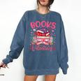 Books Are My Valentine Coquette Bow Book Flower Girl Women Comfort Colors Sweatshirt Blue Jean Books Are My Valentine Coquette Bow Book Flower Girl Women Comfort Colors Sweatshirt Blue Jean