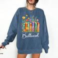 Booktrovert Book Reader Book Nerd Book Reading Lover Premium Tri-Blend Comfort Colors Sweatshirt Blue Jean