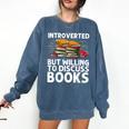 Bookworm Art For Men Women Book Reading Lover Bookish Comfort Colors Sweatshirt Blue Jean