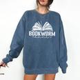 Bookworm Aunt Reading Lover Comfort Colors Sweatshirt Blue Jean