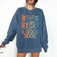 Cat & Book Art For Men Women Cat Librarian Novel Book Lover Comfort Colors Sweatshirt Blue Jean Cat & Book Art For Men Women Cat Librarian Novel Book Lover Comfort Colors Sweatshirt Blue Jean