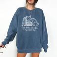 Cats Books And Coffee – My Perfect Day Cat Lover Comfort Colors Sweatshirt Blue Jean