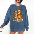 Cats Reading Books Christmas Tree Comfort Colors Sweatshirt Blue Jean