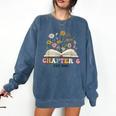Chapter 6 Years Old 6th Birthday Wildflower Book Lover Comfort Colors Sweatshirt Blue Jean Chapter 6 Years Old 6th Birthday Wildflower Book Lover Comfort Colors Sweatshirt Blue Jean