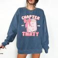 Chapter Thirty Est 1995 Cute 30th Birthday Book Bow Coquette Comfort Colors Sweatshirt Blue Jean Chapter Thirty Est 1995 Cute 30th Birthday Book Bow Coquette Comfort Colors Sweatshirt Blue Jean