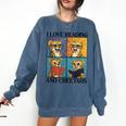 Cheetah Love Reading And Cheetahs Kids Bookworm Comfort Colors Sweatshirt Blue Jean