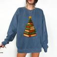Christmas Book Tree Bookshelf Holiday For Readers Librarians Comfort Colors Sweatshirt Blue Jean Christmas Book Tree Bookshelf Holiday For Readers Librarians Comfort Colors Sweatshirt Blue Jean