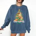 Christmas Books Make You Bright Librarian Teacher Book Lover Comfort Colors Sweatshirt Blue Jean