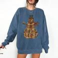Christmas Snowman Made Of Books Holiday Reading Xmas Comfort Colors Sweatshirt Blue Jean