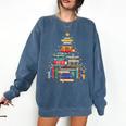 Christmas Tree Made Of Books Librarian Reader Holiday Comfort Colors Sweatshirt Blue Jean Christmas Tree Made Of Books Librarian Reader Holiday Comfort Colors Sweatshirt Blue Jean