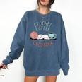 Coffee Crochet Good Book Bookish Yarn Crafter Comfort Colors Sweatshirt Blue Jean Coffee Crochet Good Book Bookish Yarn Crafter Comfort Colors Sweatshirt Blue Jean