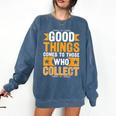 Comic Book Collector Meme Quote Comfort Colors Sweatshirt Blue Jean