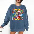 Comic Book Pop Art Modern Fun Comfort Colors Sweatshirt Blue Jean Comic Book Pop Art Modern Fun Comfort Colors Sweatshirt Blue Jean