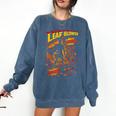 Comic Book Superhero Fall Season Leaf Blower Comfort Colors Sweatshirt Blue Jean