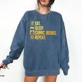 Cool Comic Books Art For Men Women Comic Book Lover Comics Comfort Colors Sweatshirt Blue Jean