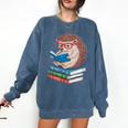 Cool Hedgehog Book Nerd Readers Comfort Colors Sweatshirt Blue Jean Cool Hedgehog Book Nerd Readers Comfort Colors Sweatshirt Blue Jean