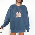 Coquette Bow Book Lover Bookish Coquette Aesthetic Reading Comfort Colors Sweatshirt Blue Jean
