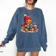Cozy Gingerbread Christmas Reading Book Xmas Snowflakes Fall Comfort Colors Sweatshirt Blue Jean Cozy Gingerbread Christmas Reading Book Xmas Snowflakes Fall Comfort Colors Sweatshirt Blue Jean