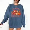 Cozy Readers Book Society Teacher Reading Floral Pumpkin Tee Comfort Colors Sweatshirt Blue Jean