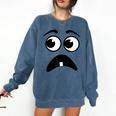 Creepy Face Carrot Halloween Book Character Costume Comfort Colors Sweatshirt Blue Jean