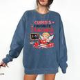 Cupid's Favorite Math Teacher Valentine Reading Book Women Comfort Colors Sweatshirt Blue Jean Cupid's Favorite Math Teacher Valentine Reading Book Women Comfort Colors Sweatshirt Blue Jean