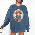 Cute Baby Highland Cow Reading Book Bookworm For Men Women Comfort Colors Sweatshirt Blue Jean Cute Baby Highland Cow Reading Book Bookworm For Men Women Comfort Colors Sweatshirt Blue Jean